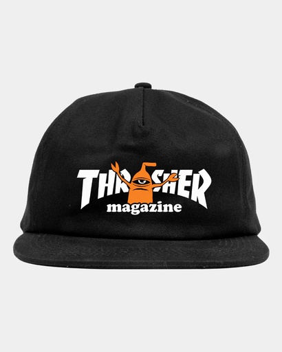 THRASHER X TOY MACHINE SECT HAT SNAPBACK - BLACK