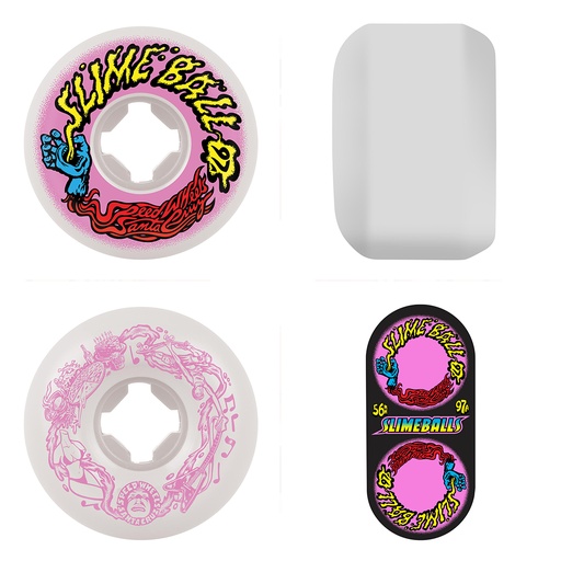 SLIME BALLS WHEELS HAND SPRAY VOMIT MINI WHITE 97A 56mm 