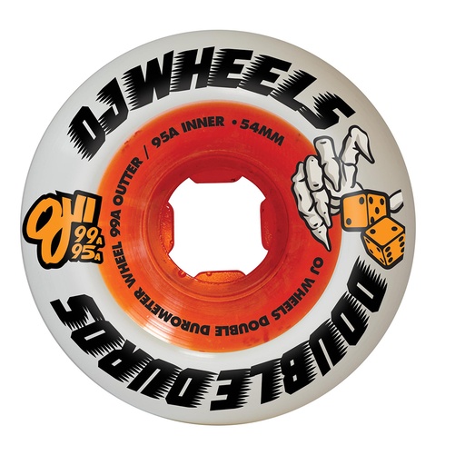 OJS WHEELS DOUBLE DURO WHT ORN 99A/95A 54mm