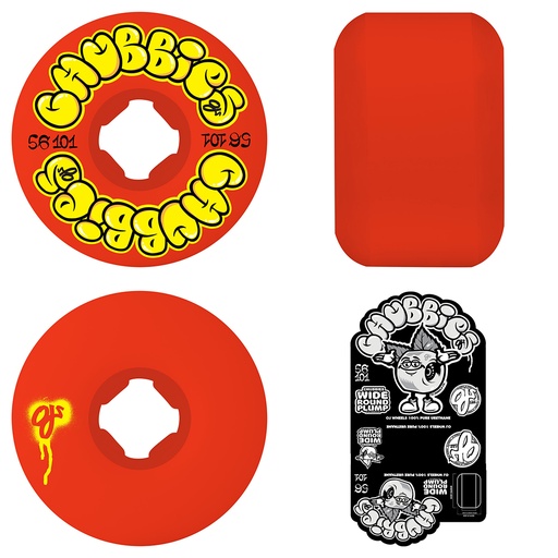 OJS WHEELS THROW UPS CHUBBIES RED 101A 56mm 