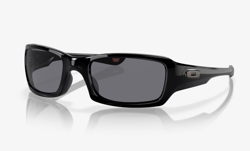 OAKLEY FIVES SQUARED SUNGLASSES - POLISHED BLACK W/ BLACK IRIDIUM POLARIZED