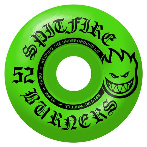 SPITFIRE WHEELS 52MM BURNERS BIGHEAD 99a GREEN