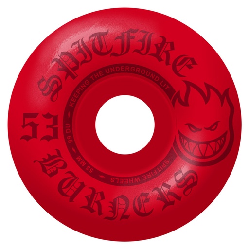 SPITFIRE WHEELS 53MM BURNERS BIGHEAD 99a RED