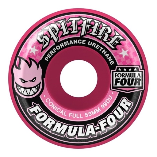 SPITFIRE WHEELS 53MM F4 99D CONICAL FULL - PINK