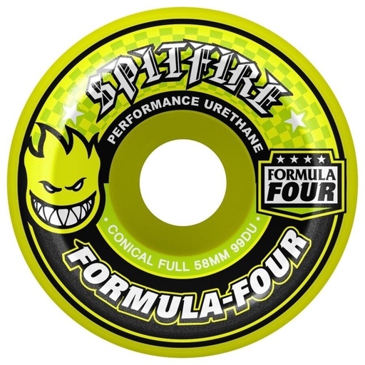 SPITFIRE WHEELS 58MM F4 99D CONICAL FULL - YELLOW