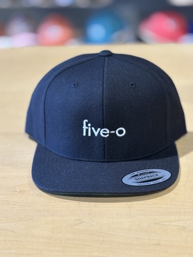 5-0 Micro Premium Snapback Cap - Black/White