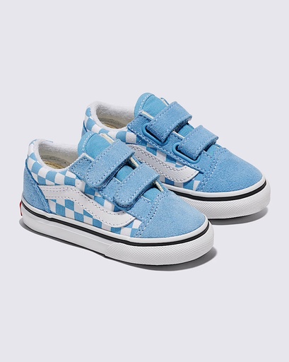 SOULIER VANS OLD SKOOL V ENFANTS - COLOR THEORY/CHECKER BLEU