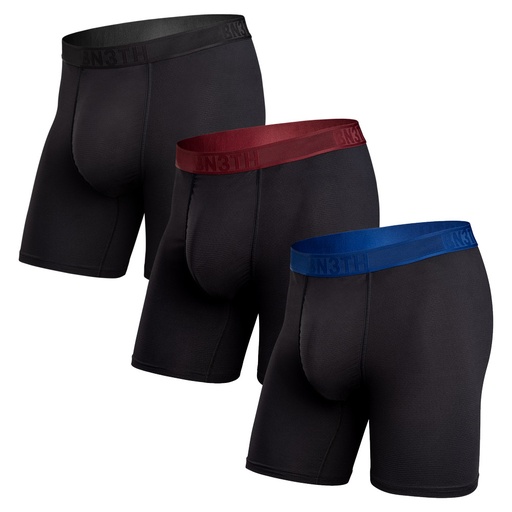 BN3TH PRO FLEX BOXER BRIEF 3 PACK - BLACK/RECOVERY/RHUBARB