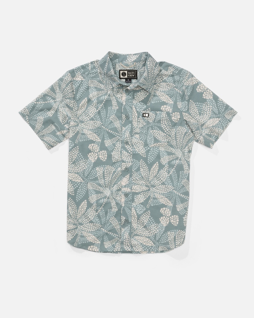 SALTY CREW DRIFTER UV BUTTON UP S/S WOVEN - ATLANTIC GREEN