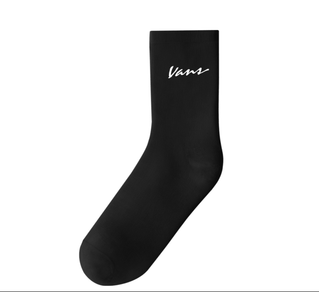 BAS VANS CLASSIC SCRIPT HALF CREW 1PK - NOIR