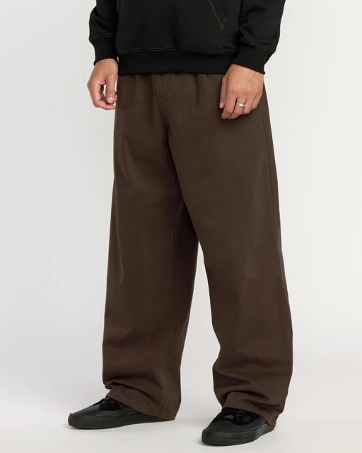 PANTALON VOLCOM CHILLOW PLEAT TAILLE ELASTIQUE - CACAO