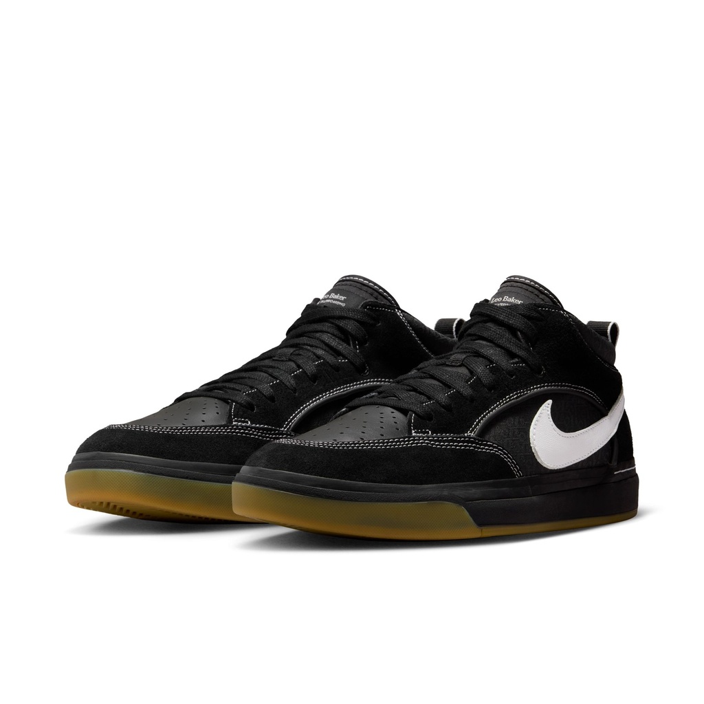 NIKE SB REACT LEO - BLACK/WHITE-BLACK-GUM LIGHT BROWN