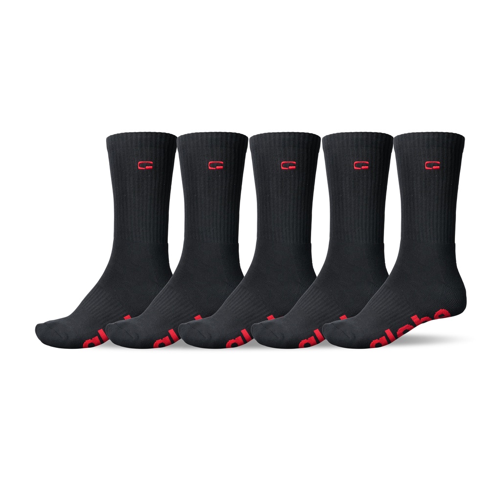 BAS GLOBE OG LOGO HI CREW 5PK - NOIR