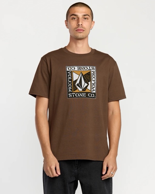 T-SHIRT VOLCOM ANGLE IRON - BRUN STONE