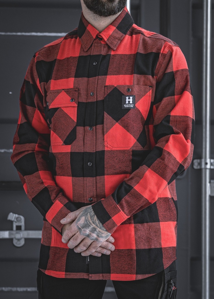 CHEMISE HUXTLEY FLEX FLANNEL VINTAGE - ROUGE/NOIR