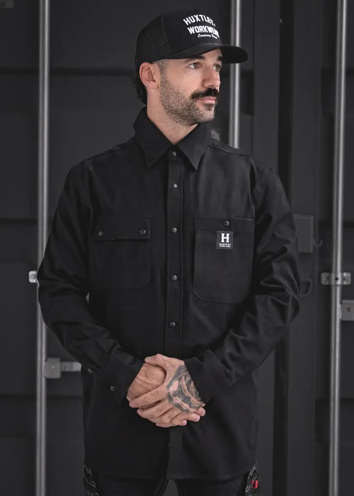 CHEMISE HUXTLEY FLEX FLANNEL VINTAGE - BLACKOUT