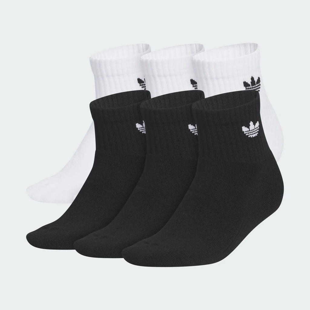 BAS ADIDAS ORIGINALS QUARTER 2.0 JUNIOR PAQUET DE 6 - BLANC/NOIR 