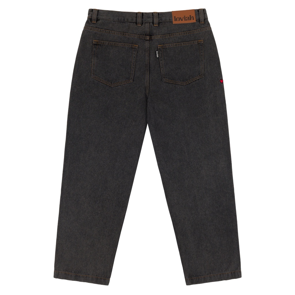 LOVIAH OG BAGGY 5 POCKET DENIM - BLACK ACID WASH