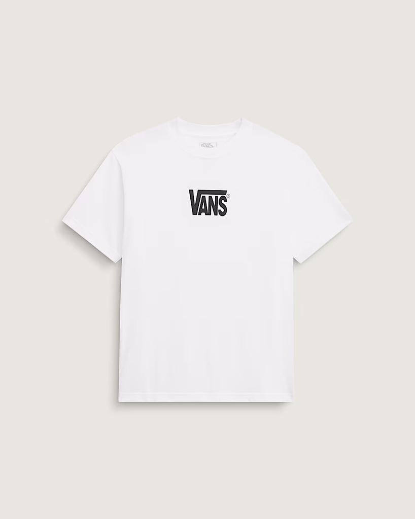 VANS STRETCH LOGO SHORT SLEEVE TEE - WHITE/BLACK