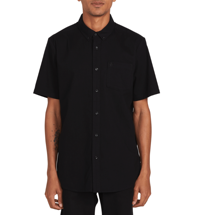 VOLCOM EVERETT OXFORD SHORT SLEEVE SHIRT - NEW BLACK
