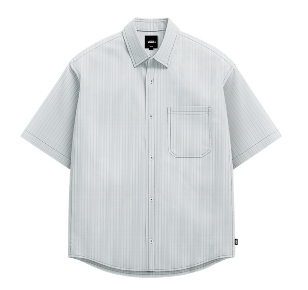 CHEMISE VANS LAWSON STRIPE SHORT SLEEVE - MIST/MARSHMALLOW