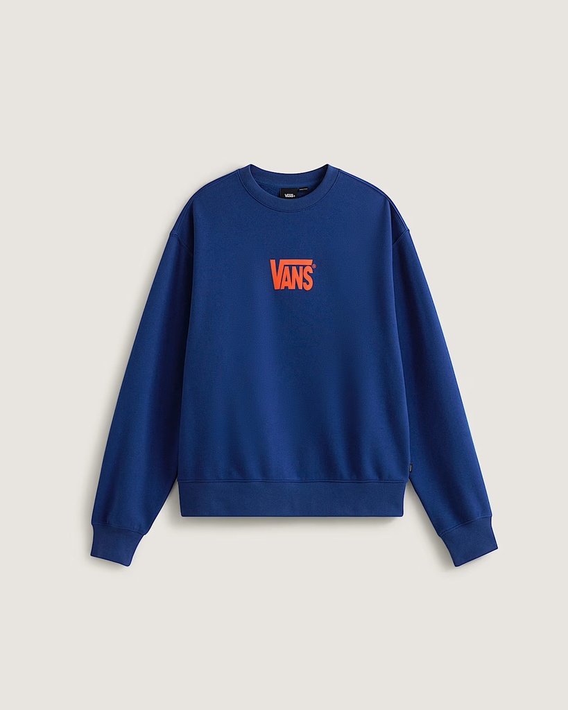 COTON OUATÉ VANS STRETCH LOGO CREWNECK - INDIGO/FLAME