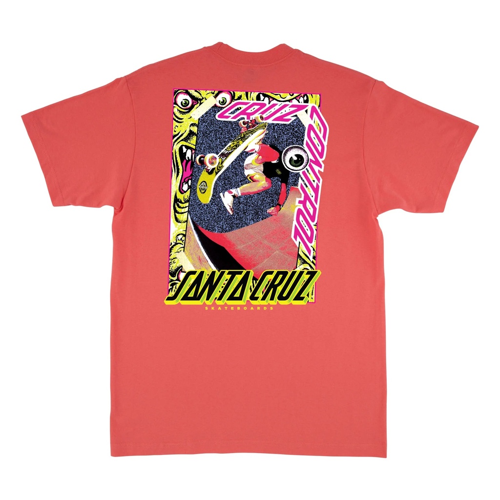 T-SHIRT SANTA CRUZ ROSKOPP CRUZ CONTROL - CORAL