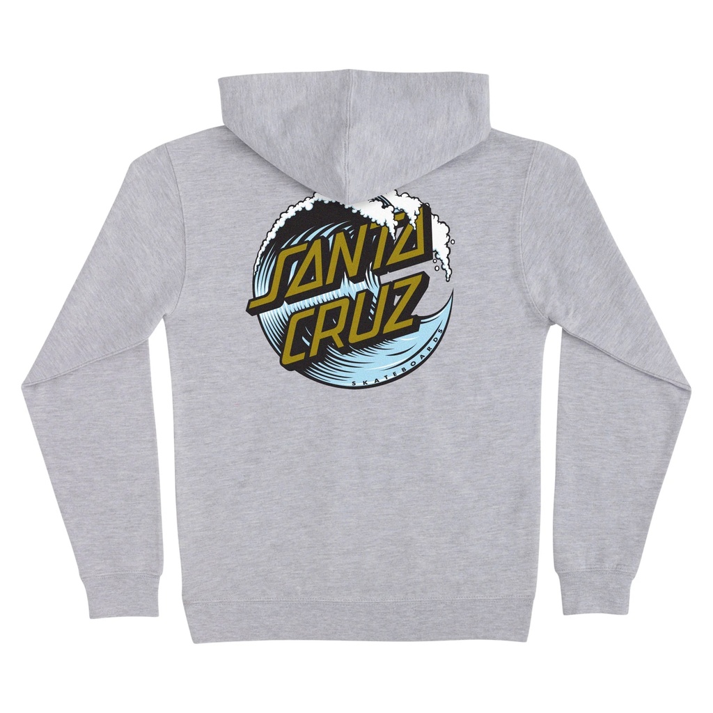 SANTA CRUZ HOOD WAVE DOT HOODIE - GREY HEATHER