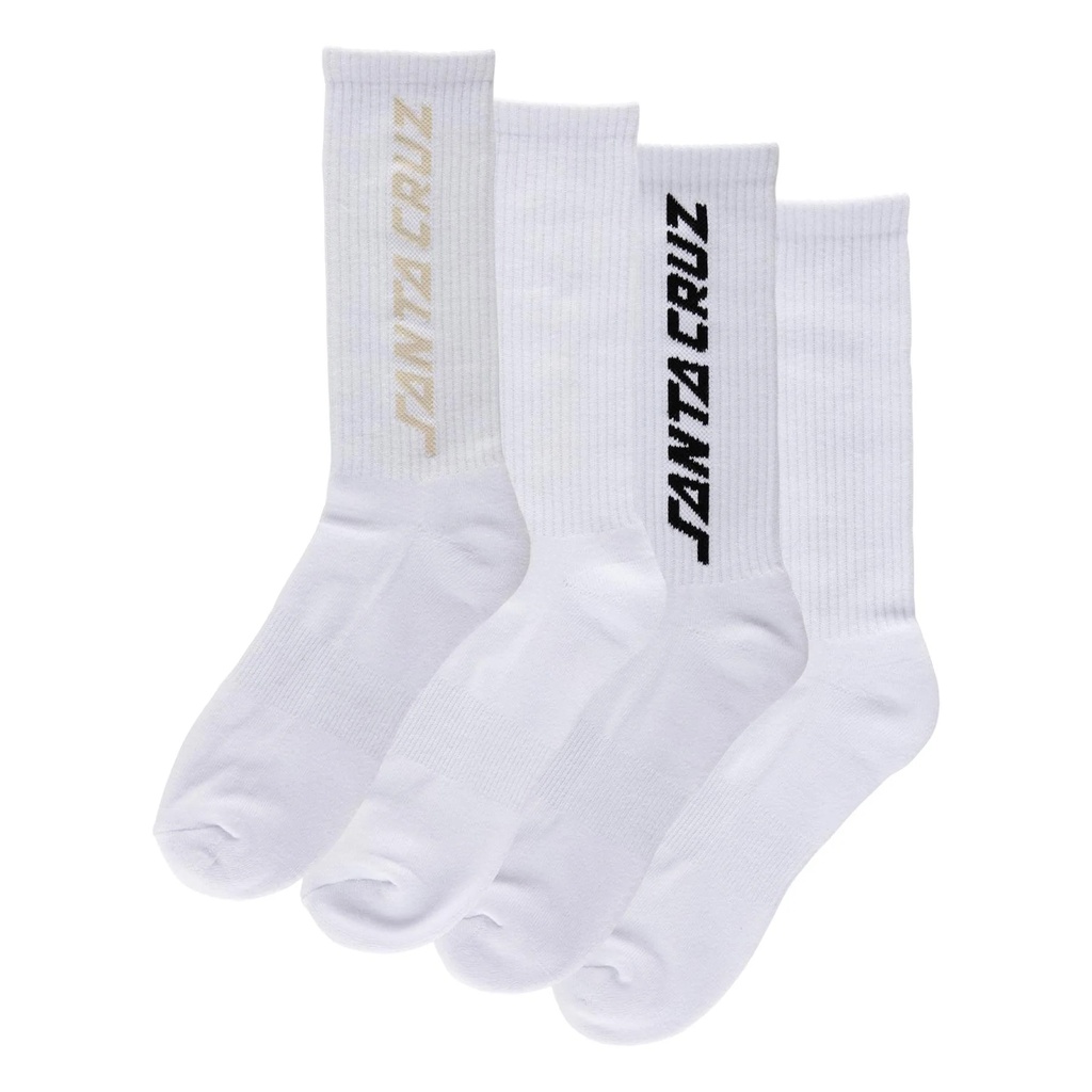 BAS SANTA CRUZ CREW SOLID STRIP 2PK - BLANC 