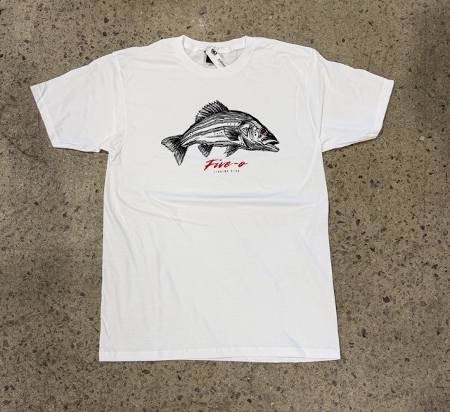 T-Shirt 5-0 Bar Rayé - Blanc