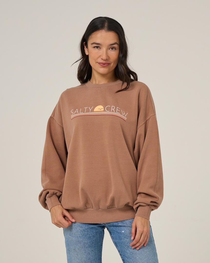 SALTY CREW HORIZON CREW FLEECE - MOCHA