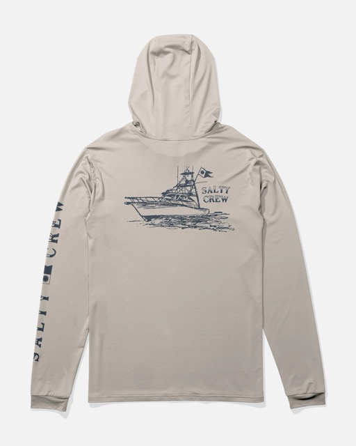 SALTY CREW ON BOARD HOOD SUNSHIRT - NATURAL