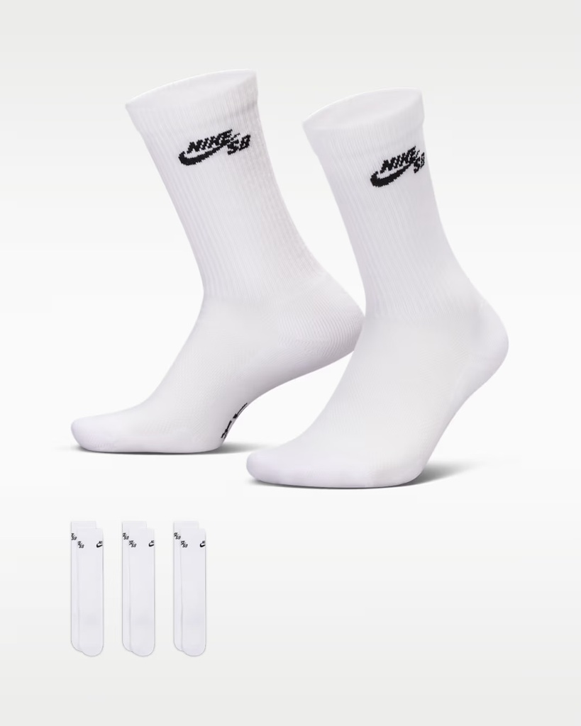 BAS NIKE EVERYDAY ELEVATED 6PK NIKESB - BLANC